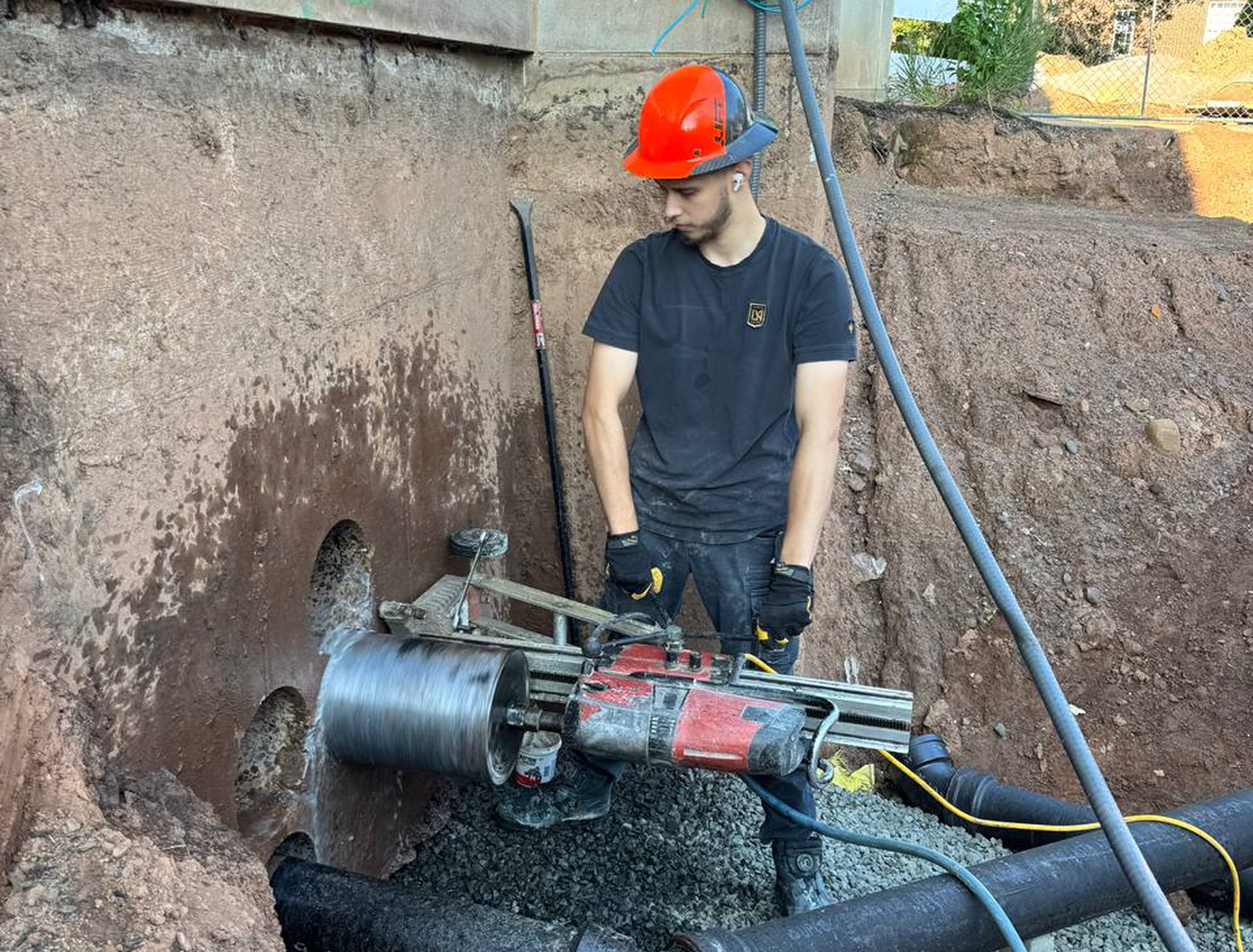 Core drilling on site